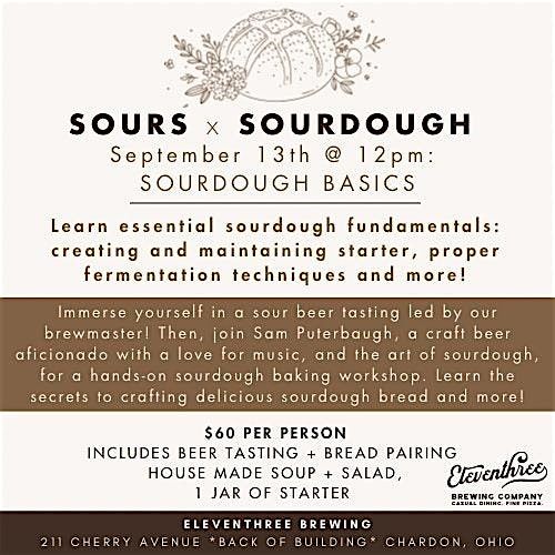 SOURS + SOURDOUGH BASICS, 13 September | Event in Chardon | AllEvents