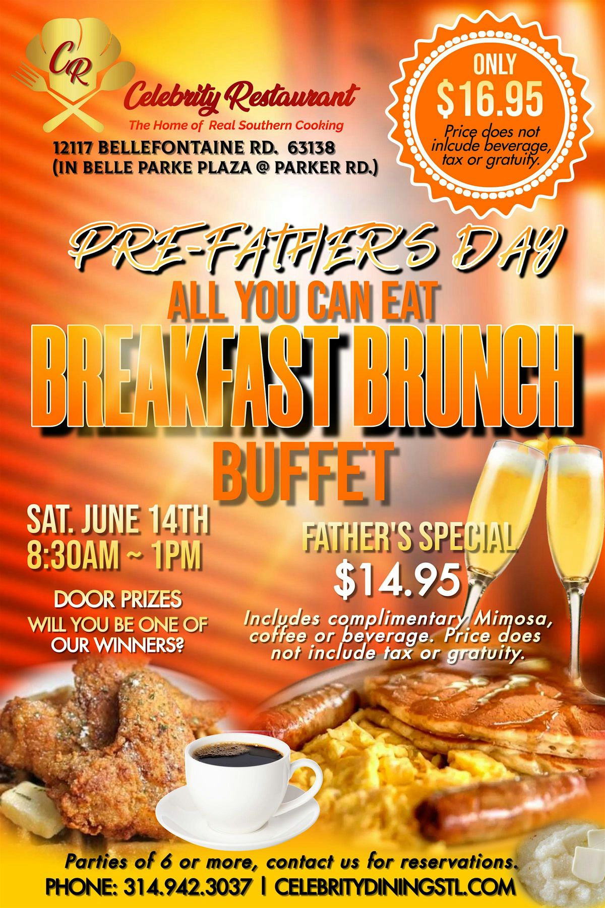 PRE-FATHER'S DAY BREAKFAST BRUNCH BUFFET AT CELEBRITY RESTAURANT, 14 June | Event in St. Louis | AllEvents