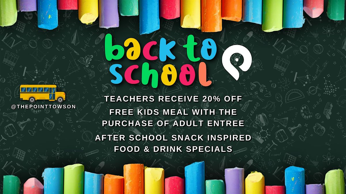 Back to School at The Point in Towson, 27 August | Event in Towson | AllEvents