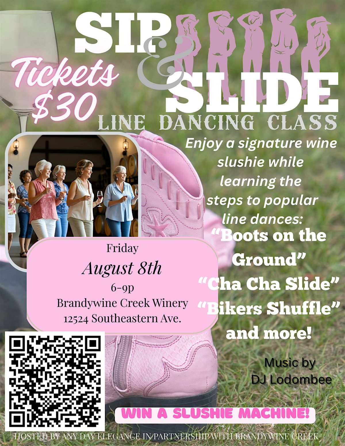 Sip & Slide: Winery Line Dancing Social, 8 August | Event in Indianapolis | AllEvents