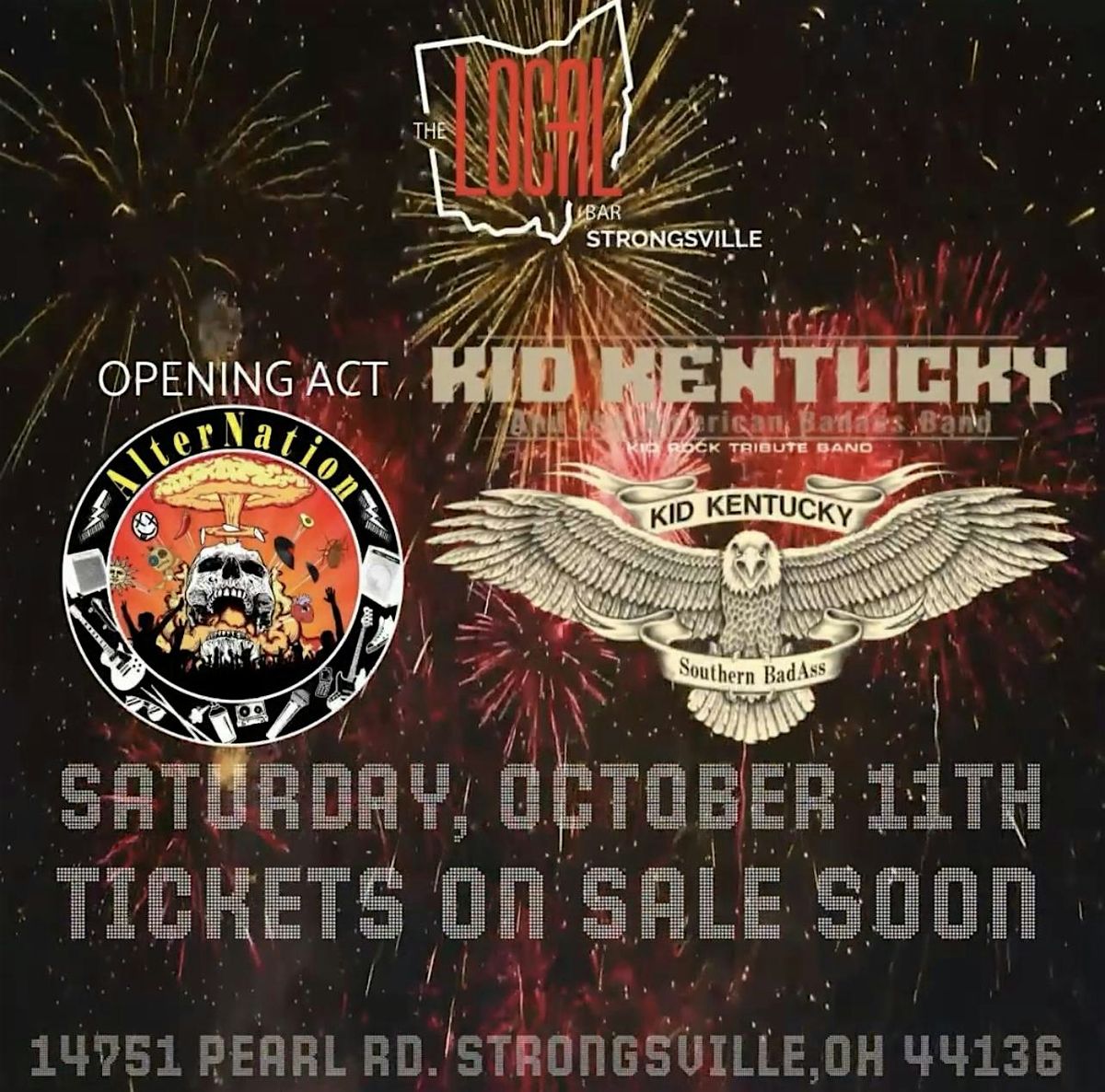 KID KENTUCKY "KID ROCK TRIBUTE" DEBUTS @ THE LOCAL W/OPENER ALTERNATION, 11 October | Event in Strongsville
