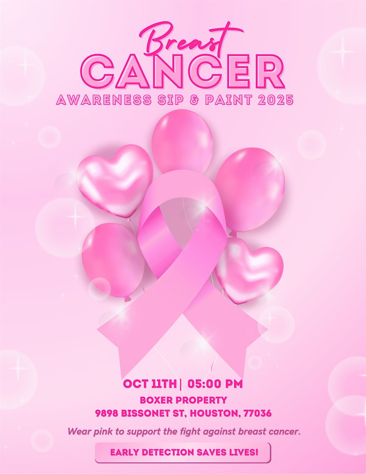 Sip & Paint Support the fight, 11 October | Event in Houston | AllEvents