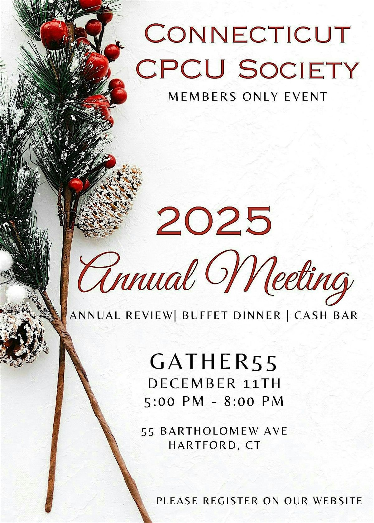2025 CT Chapter CPCU Annual Meeting, 11 December | Event in Hartford | AllEvents