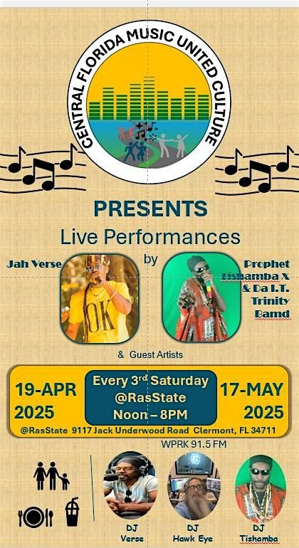 Central Florida Music United Culture Live Performance, 19 April | Event in Clermont | AllEvents