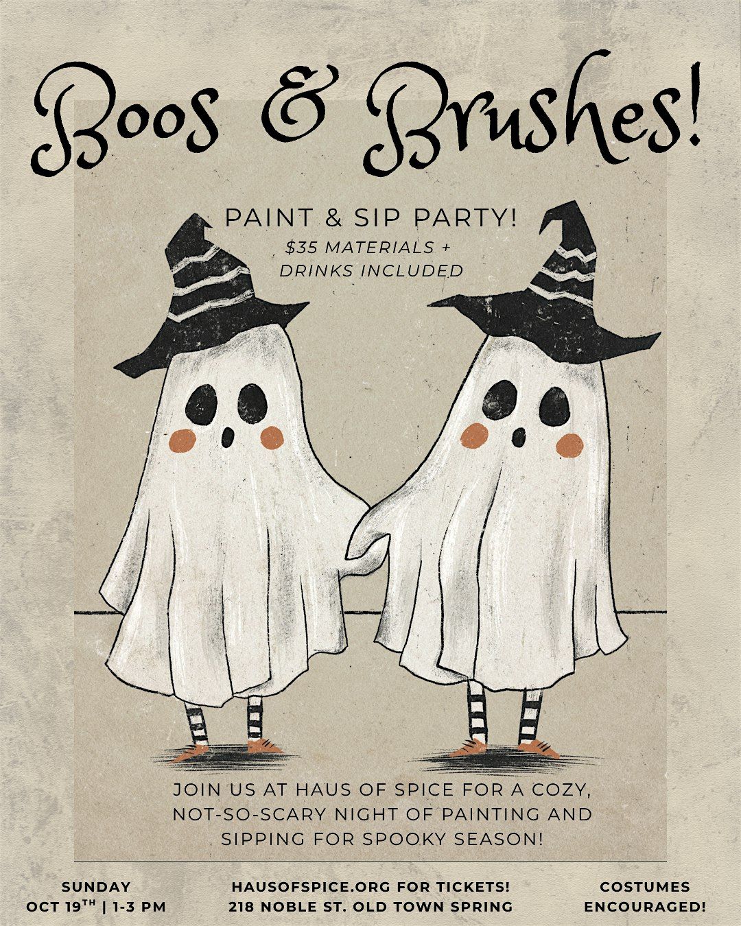 Boo's & Brushes! Paint & Sip Party, 19 October | Event in Spring | AllEvents