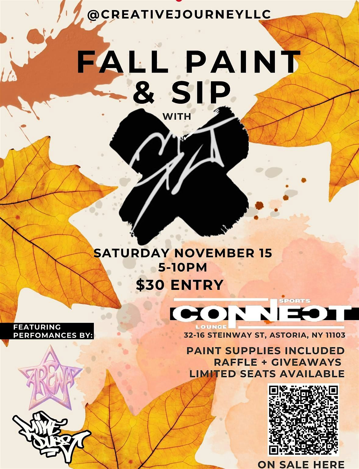 Fall Paint & Sip With CJ, 15 November | Event in Queens | AllEvents
