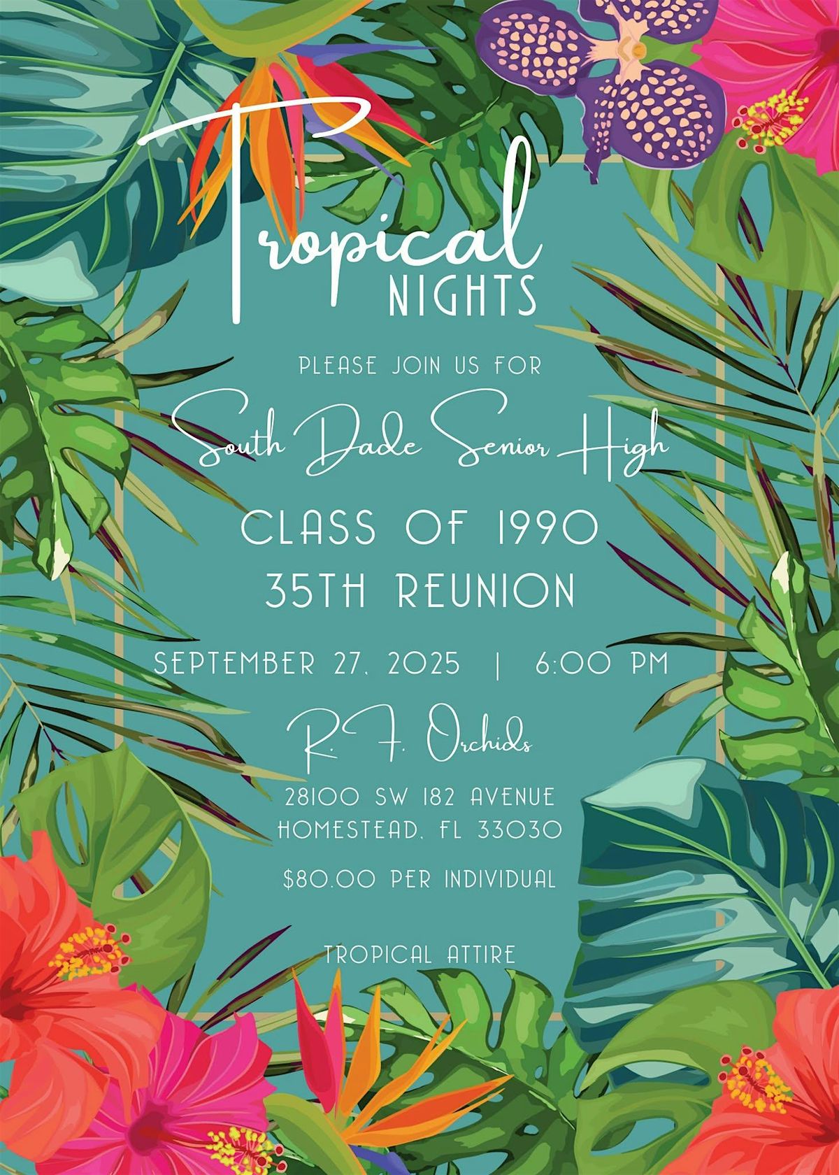South Dade Senior High Class of 1990 35th Class Reunion, 27 September | Event in Homestead | AllEvents