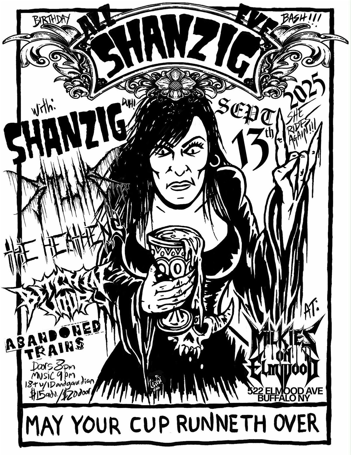 SHANZIG's bitrhday: STCLVR, The Heathens, Bitchin' Hour, Abandoned Trains, 13 September | Event in Buffalo