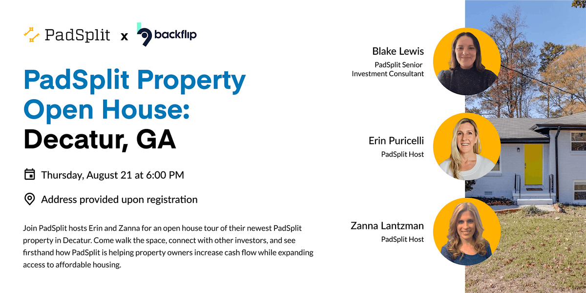 PadSplit Property Open House: Decatur, GA, 21 August | AllEvents
