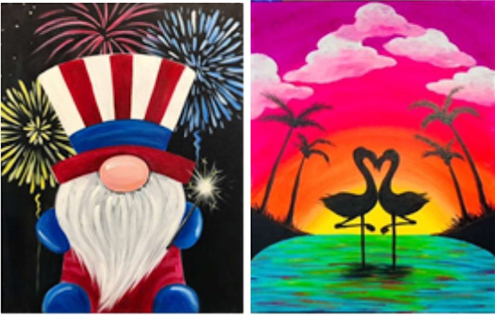 Paint & Sip: Create a Summer Masterpiece (canvas / wine glasses), 6 June | Event in McHenry | AllEvents