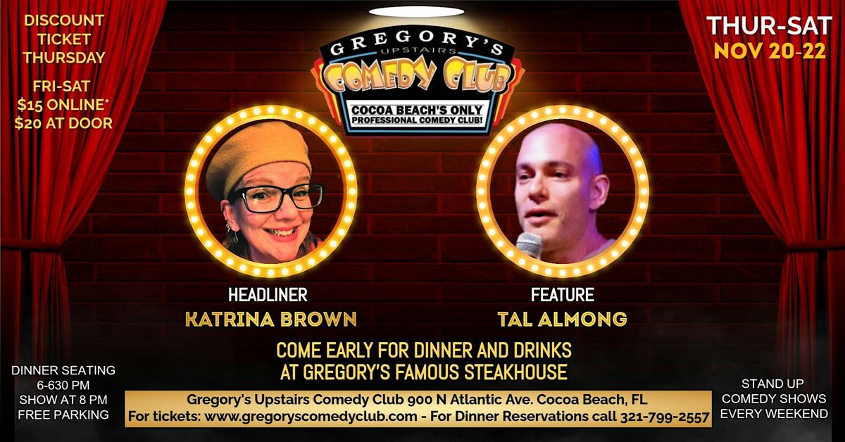 Nov 20-Nov 22  Gregory's Comedy Club, 20 November | Event in Cocoa Beach | AllEvents