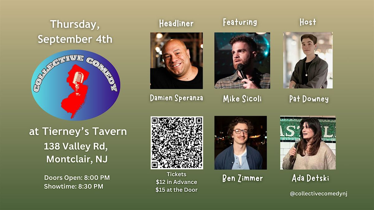 COLLECTIVE COMEDY Presents: Damien Speranza, 4 September | Event in Montclair | AllEvents