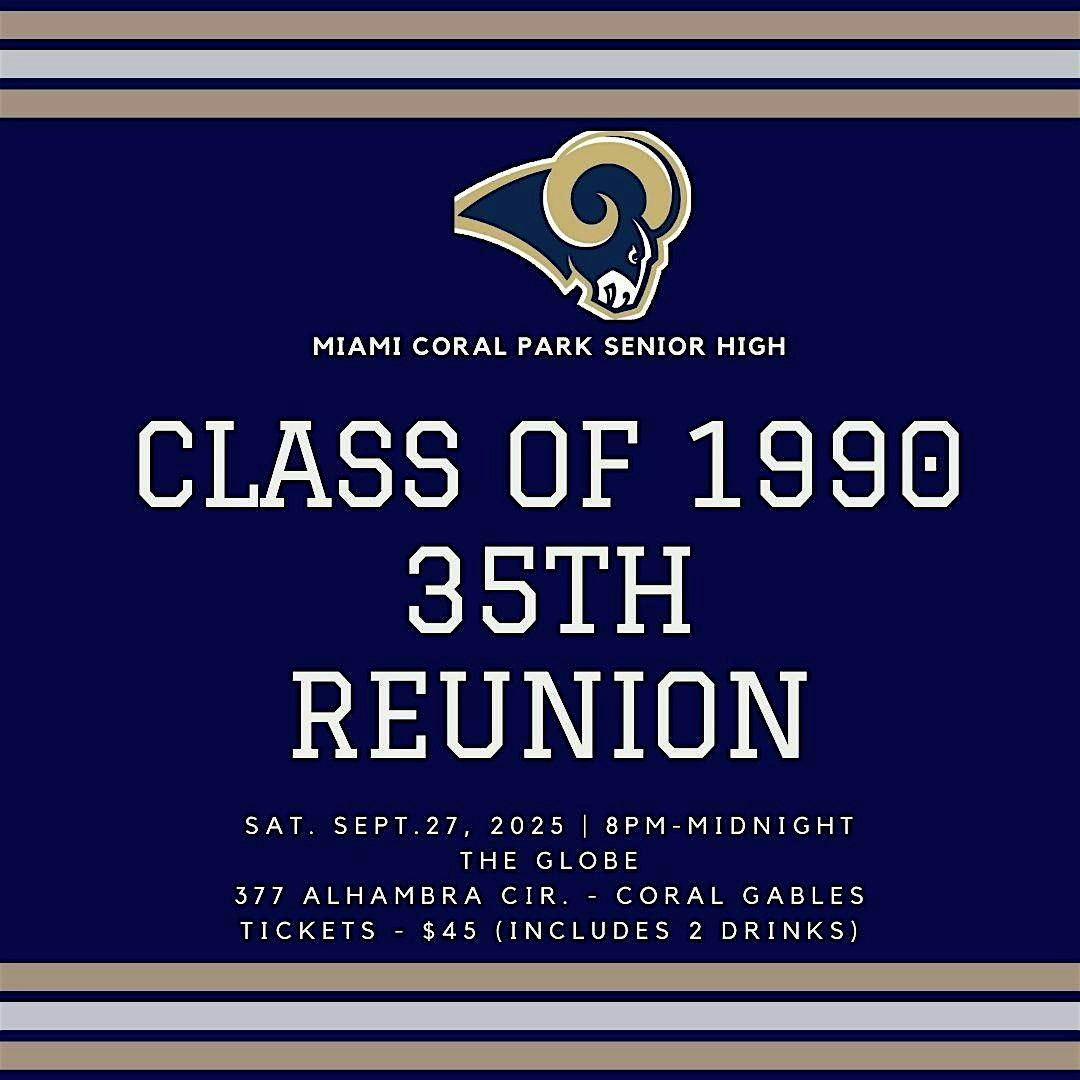 Coral Park Senior High Class of 1990 35th  Annual Reunion, 27 September | Event in Coral Gables | AllEvents