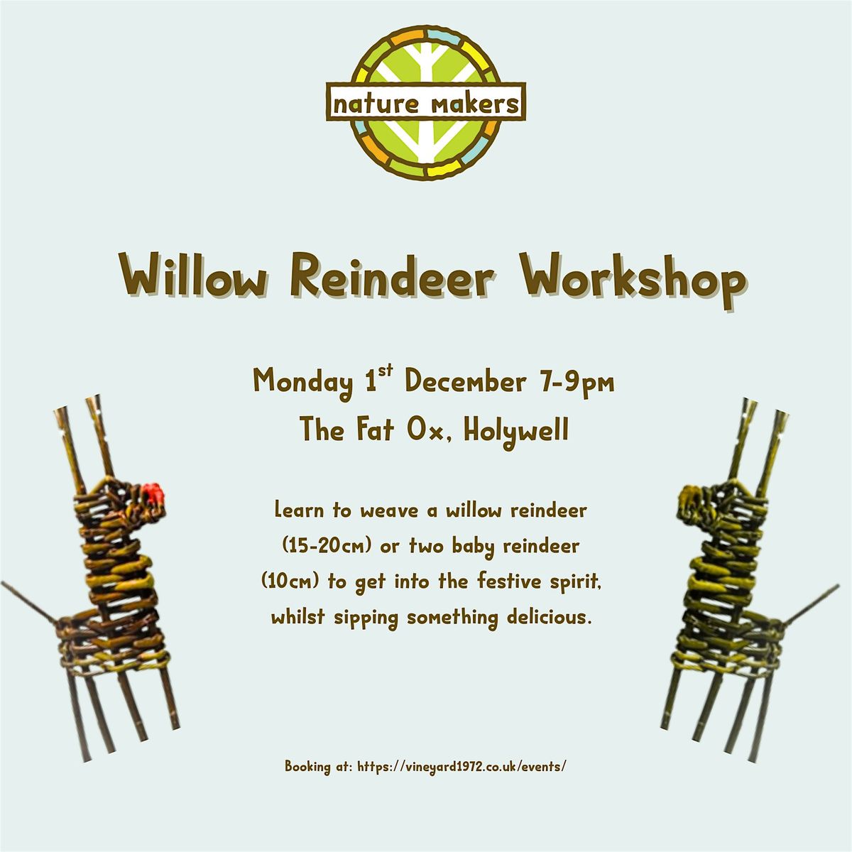 Willow Reindeer Workshop, 1 December | Event in Holywell | AllEvents