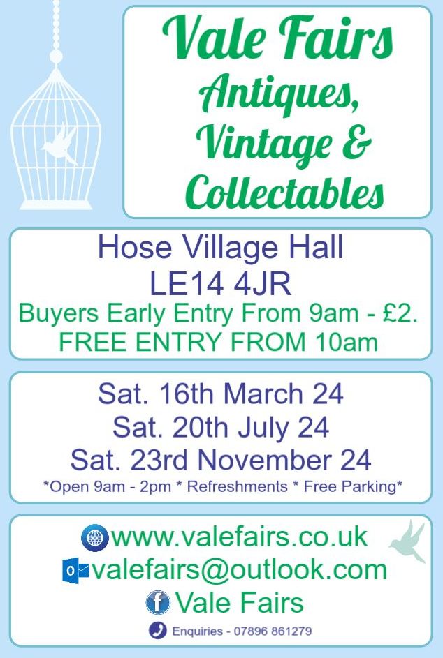 Antiques, vintage and collectables fair, Hose Village Hall, Harby, 16