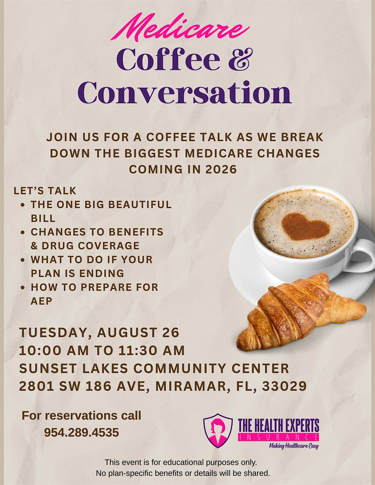Coffee & Conversation, 26 August | Event in Miramar | AllEvents