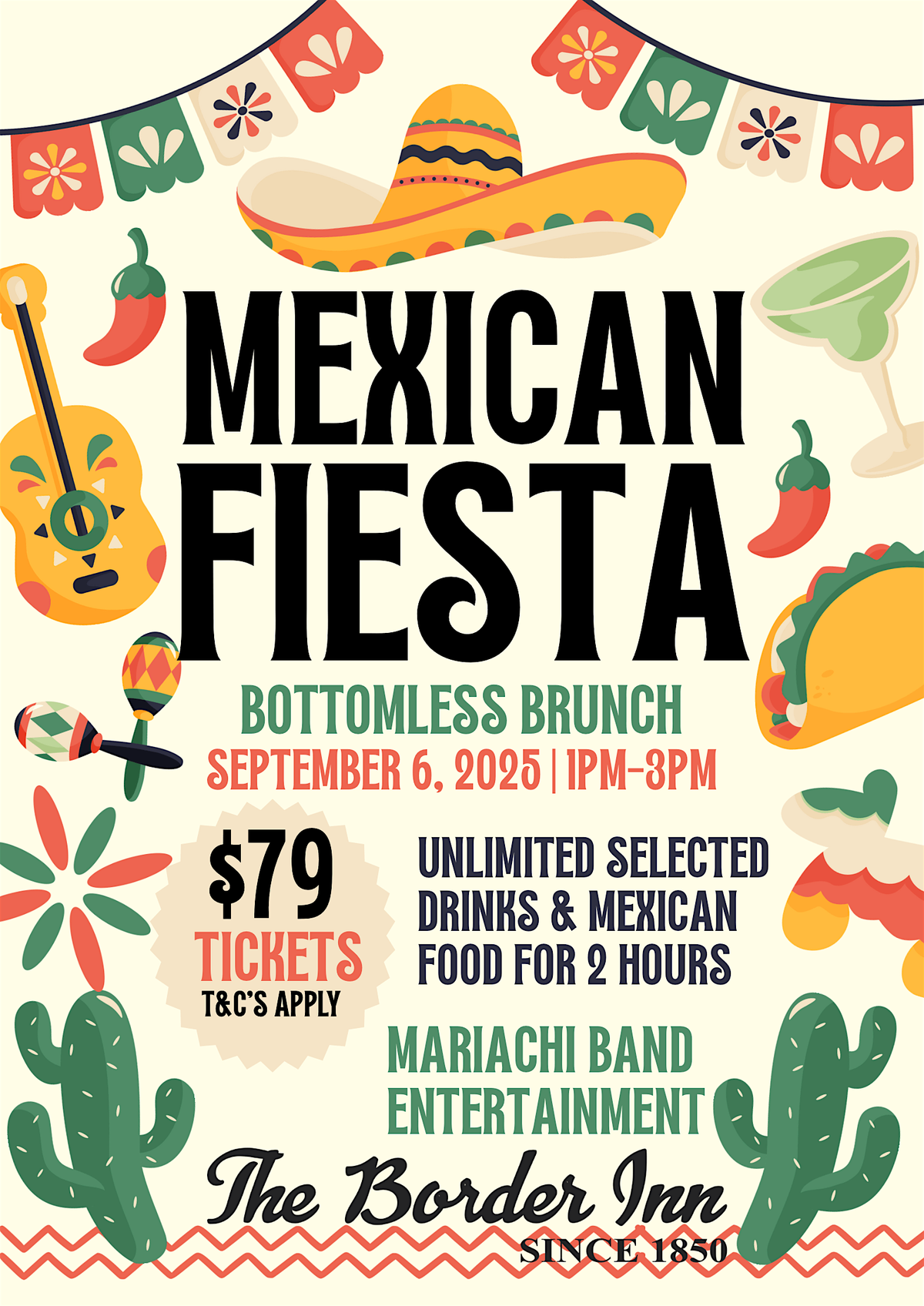 Mexican Fiesta Bottomless Brunch at The Border Inn, 6 September | Event in Bacchus Marsh | AllEvents