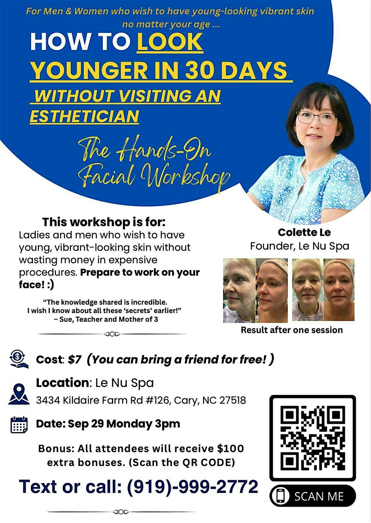 How To Look Younger in 30 Days, 4 November | Event in Cary | AllEvents