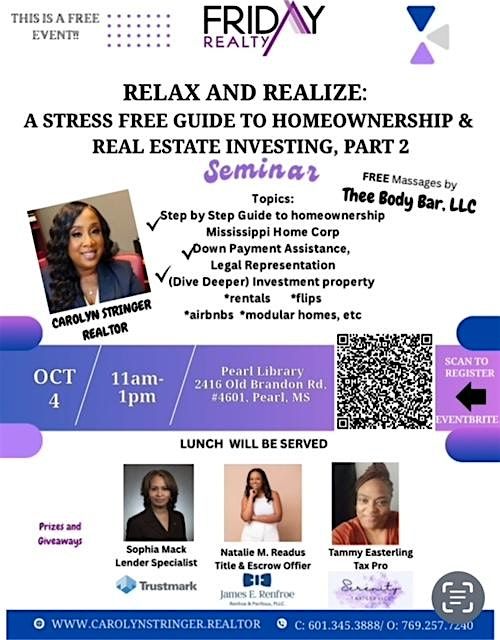 RELAX AND REALIZE: STRESS-FREE GUIDE TO HOMEOWNERSHIP AND INVESTMENT PT 2, 4 October | Event in Pearl | AllEvents