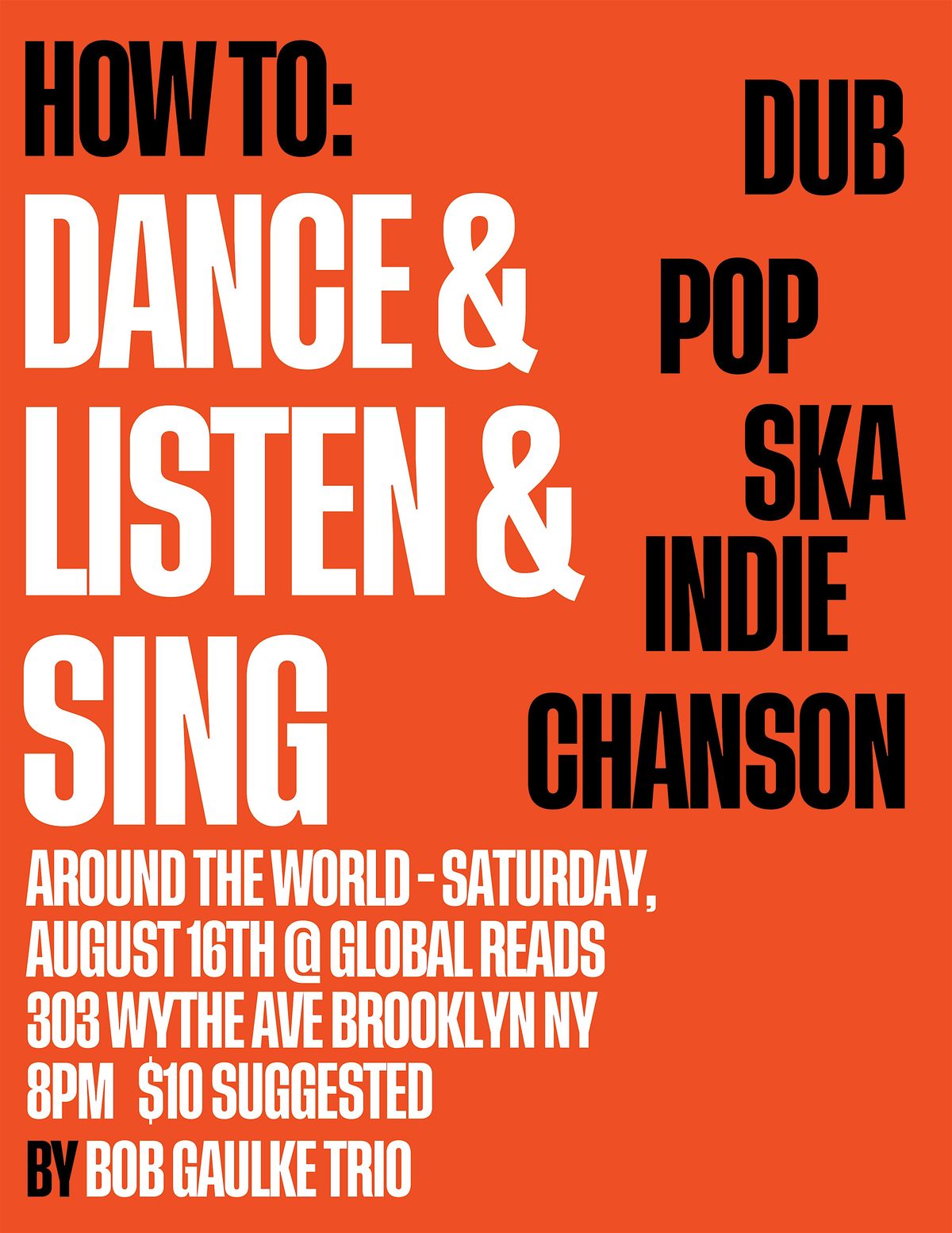 Dance & Listen & Sing, 16 August | Event in Brooklyn | AllEvents