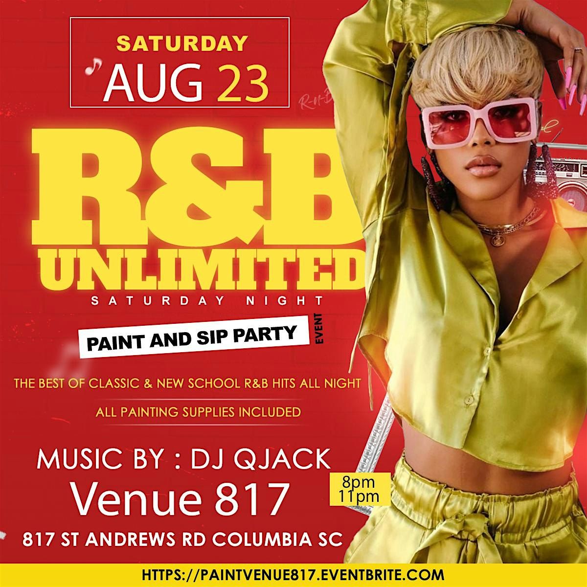 R&B Sip & Paint @ Venue 817, 23 August | Event in Columbia | AllEvents