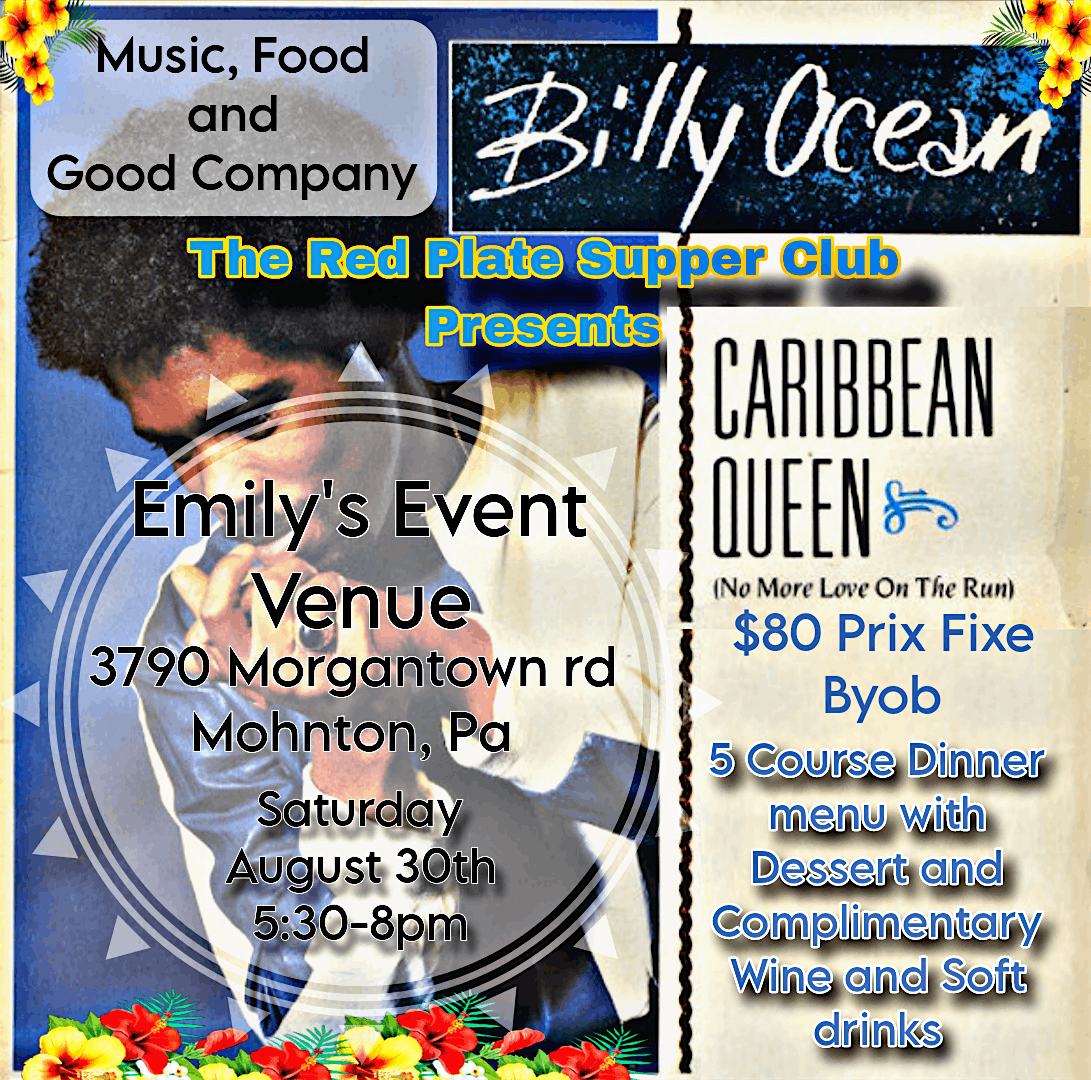 The Red Plate Supper Club presents "Caribbean Queen", 30 August | Event in Mohnton | AllEvents