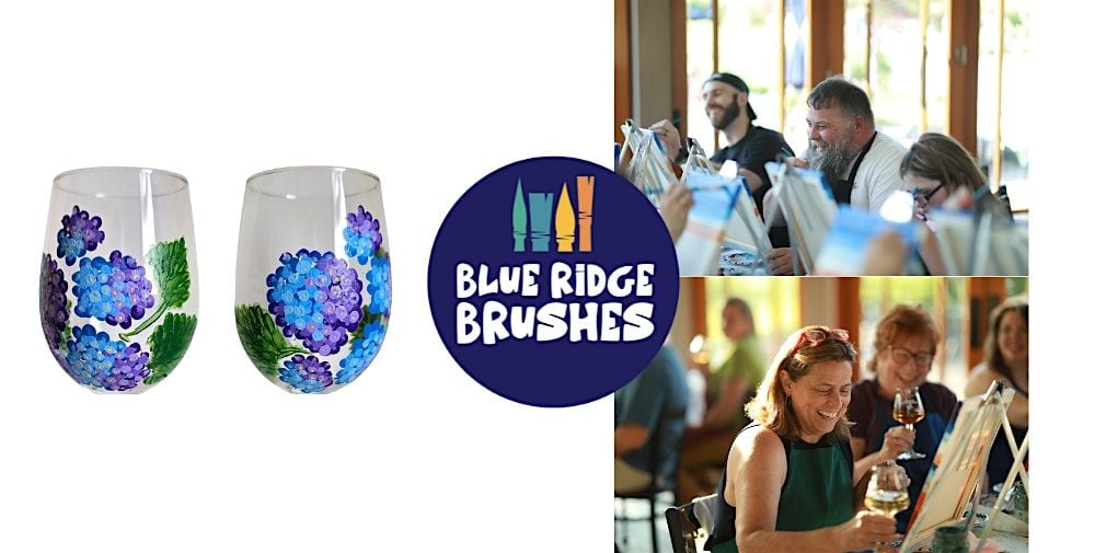 Paint + Sip: "Hydrangea Wineglasses" at Bandit's Ridge Winery + Event Venue, 10 August | AllEvents