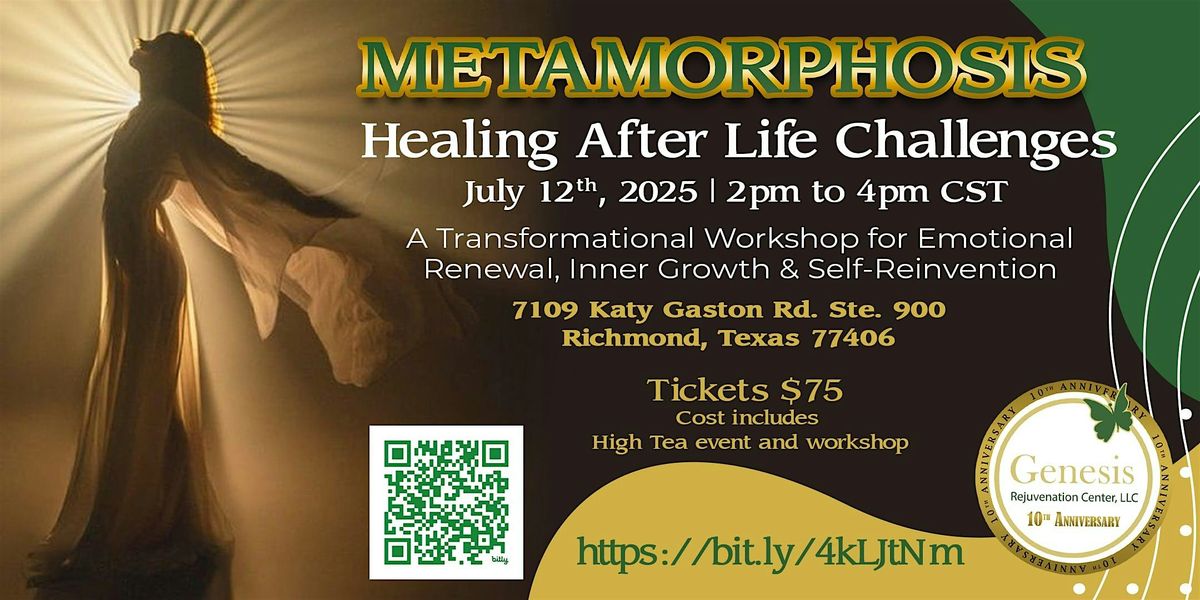 Metamorphosis - Healing After Life Challenges, 12 July | Event in Richmond | AllEvents