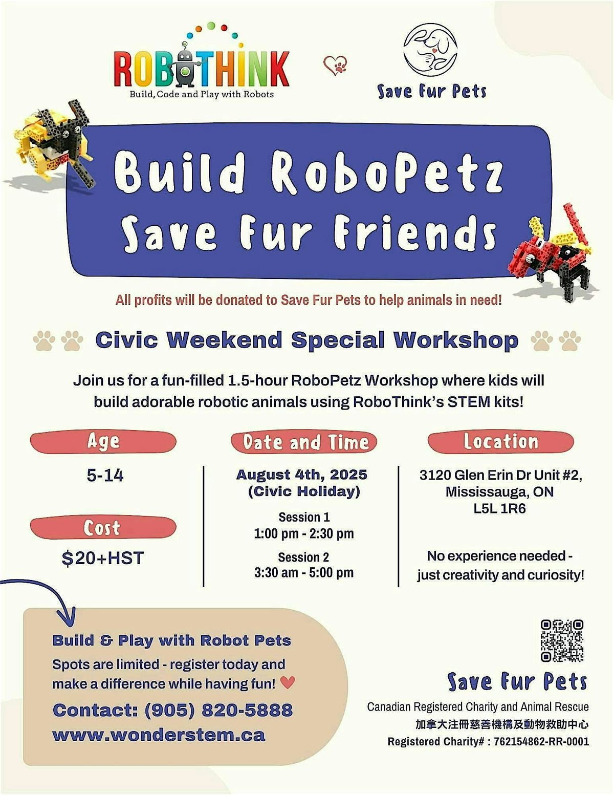Civic Day Kids event/workshop |Build RoboPetz & Save Fur Friends, 4 August | Event in Mississauga | AllEvents
