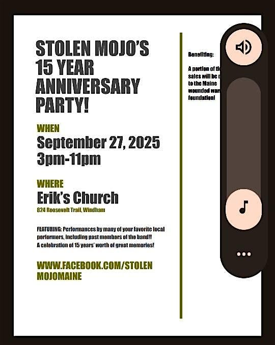 Stolen Mojo's 15th Anniversary Party!, 27 September | Event in Windham | AllEvents