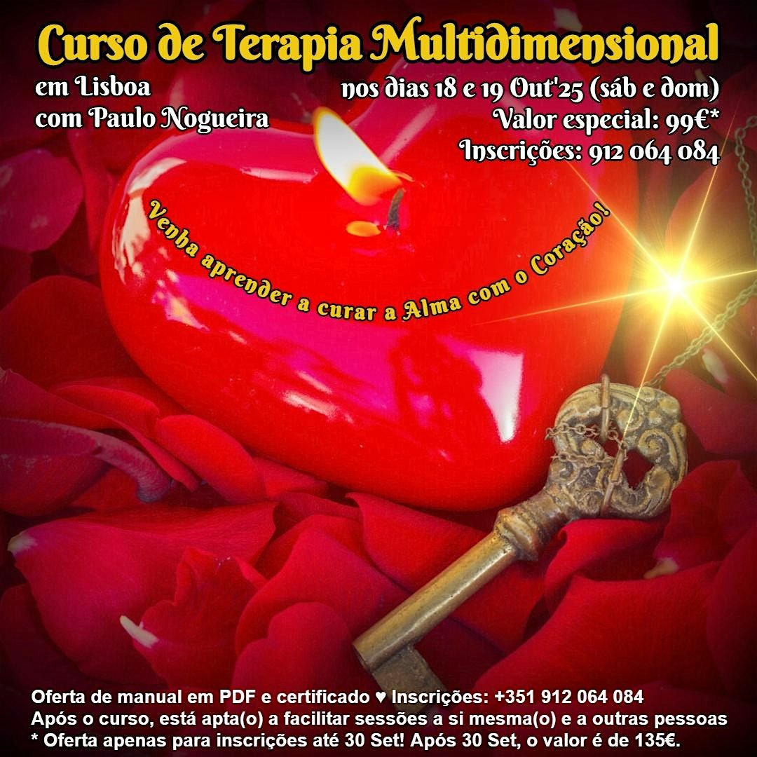 CURSO DE TERAPIA MULTIDIMENSIONAL em LISBOA por 99 eur em Out'25 c/ Paulo, 18 October | Event in Lisboa | AllEvents