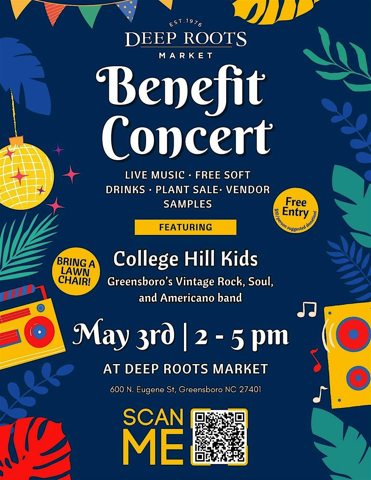 Deep Roots Market: Benefit Concert, 3 May | Event in Greensboro | AllEvents