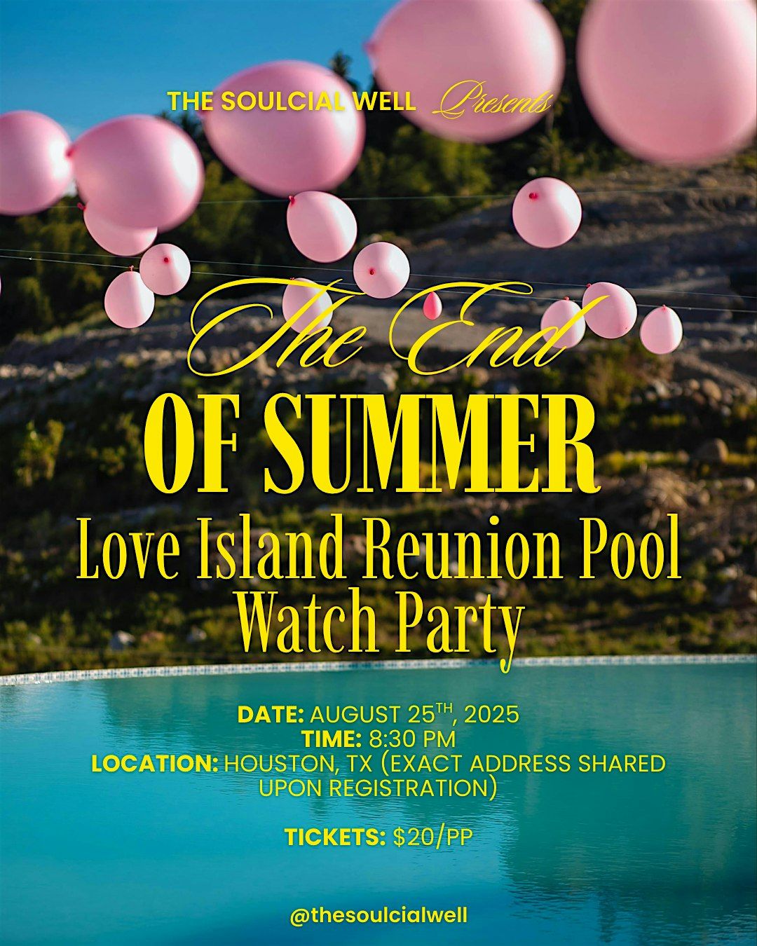 The End of Summer: Love Island Pool Watch Party (Houston), 25 August | AllEvents
