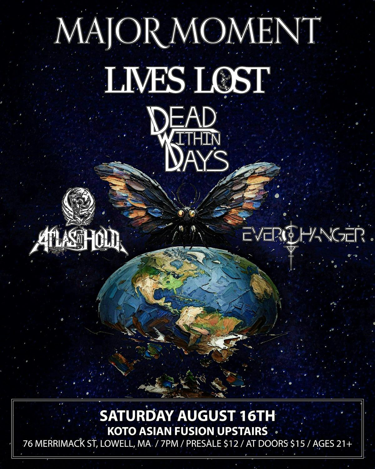 MAJOR MOMENT AND THE LOST WITHIN ATLAS tour WSG EVERCHANGER, 16 August | Event in Lowell | AllEvents