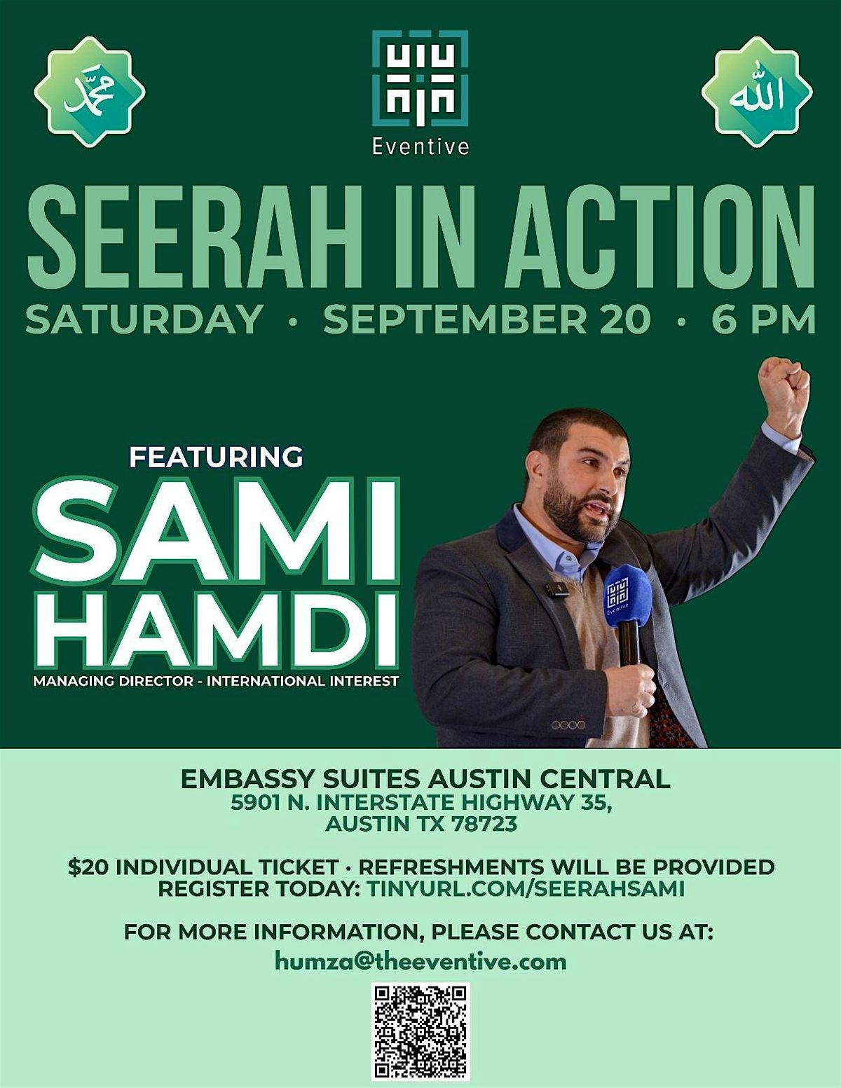 Seerah in Action: An Evening with Sami Hamdi, 20 September | Event in Austin | AllEvents