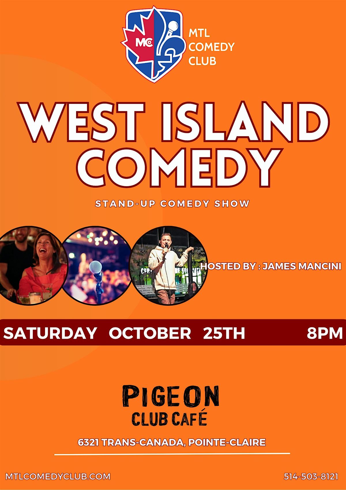 The West Island Comedy Event Of The year! | Saturday October 25th, 8pm, 25 October | Event in Pointe-Claire