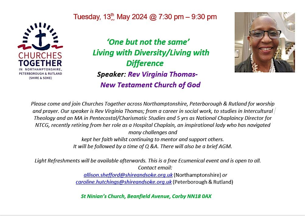 Churches Together Shire and Soke Ecumenical Worship Gathering, 13 May | Event in Corby | AllEvents