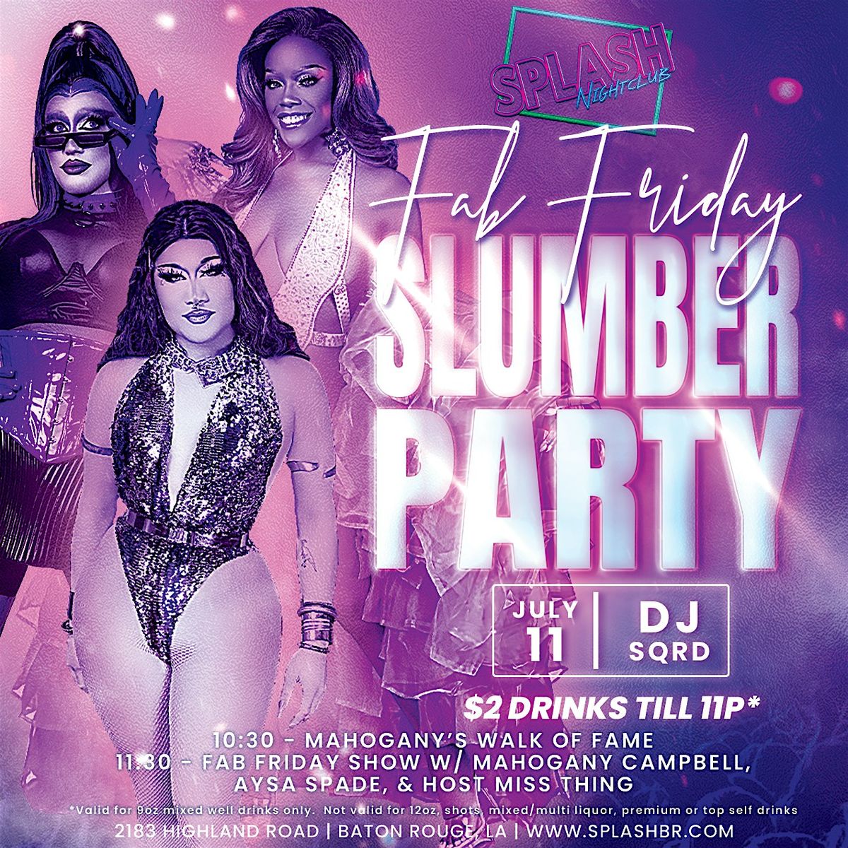 Slumber Party: Fab Friday, 11 July | Event in Baton Rouge | AllEvents