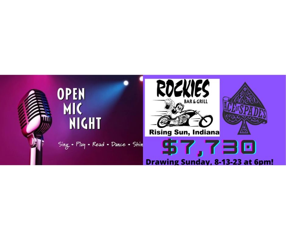 Open Mic & Ace of Spades Drawing at Rockies Bar and Grill, Rockies Bar