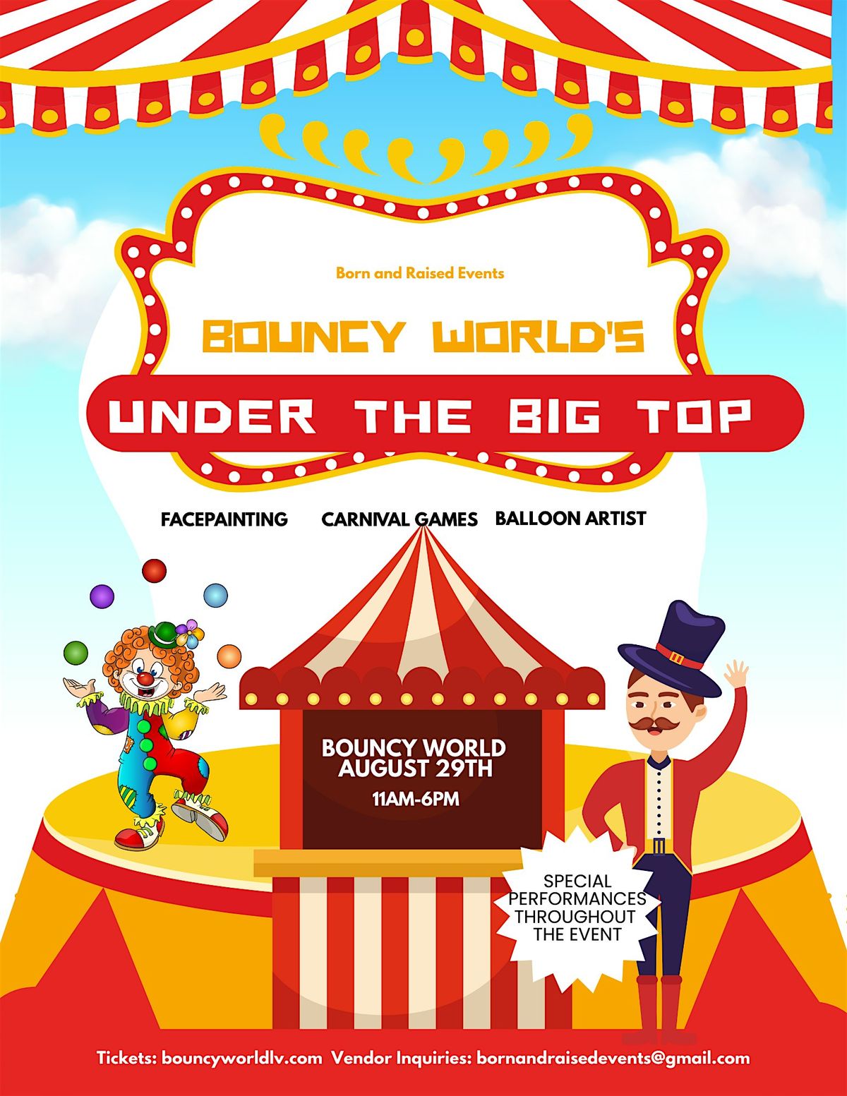 Bouncy World's Under The Big Top Circus, 29 August | Event in Las Vegas | AllEvents