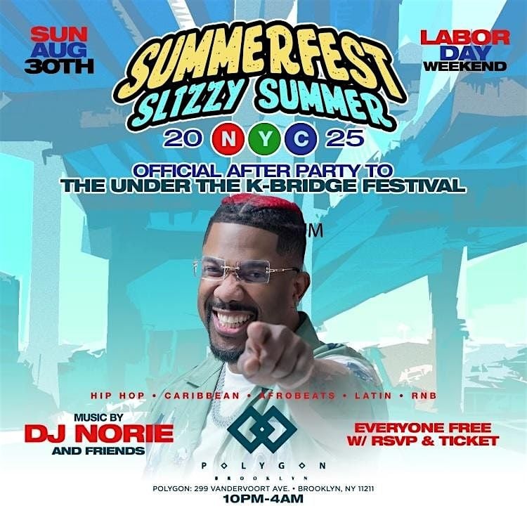 SLIZZY SUMMER 2025 Afterparty TO FESTIVAL at Polygon: Free  with RSVP, 30 August | Event in Brooklyn | AllEvents
