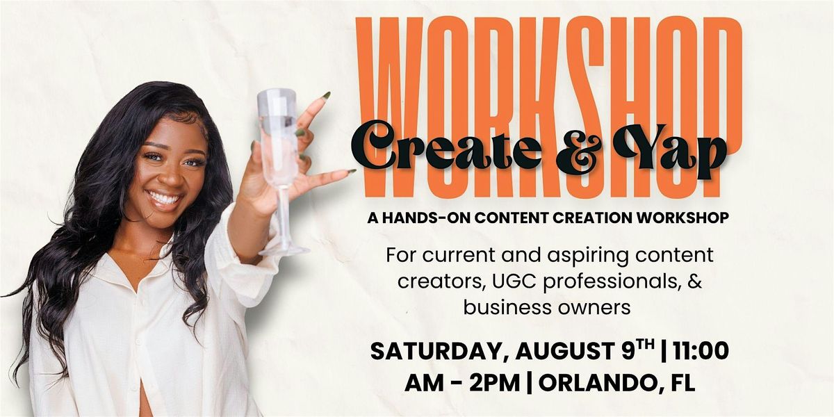 Create & Yap Workshop, 9 August | Event in Orlando | AllEvents