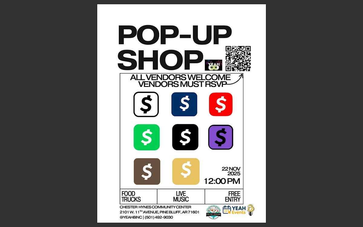 YEAH8 Presents: The Pop-Up Shop, 22 November | Event in Pine Bluff | AllEvents