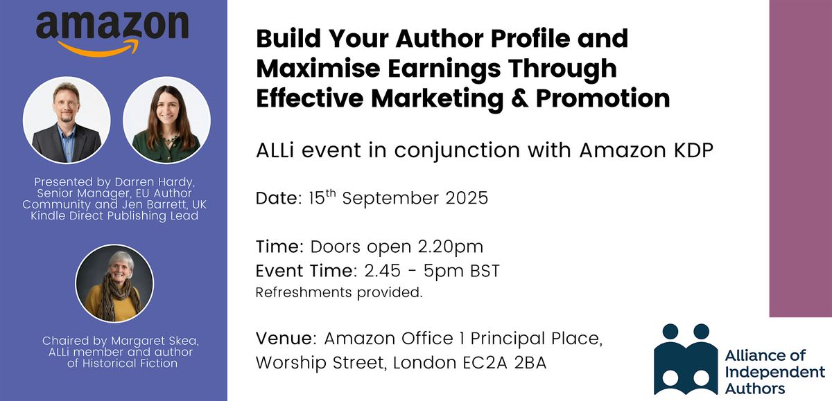 Build Your Author Profile and Maximise Earnings Through Effective Marketing, 15 September | Event in London