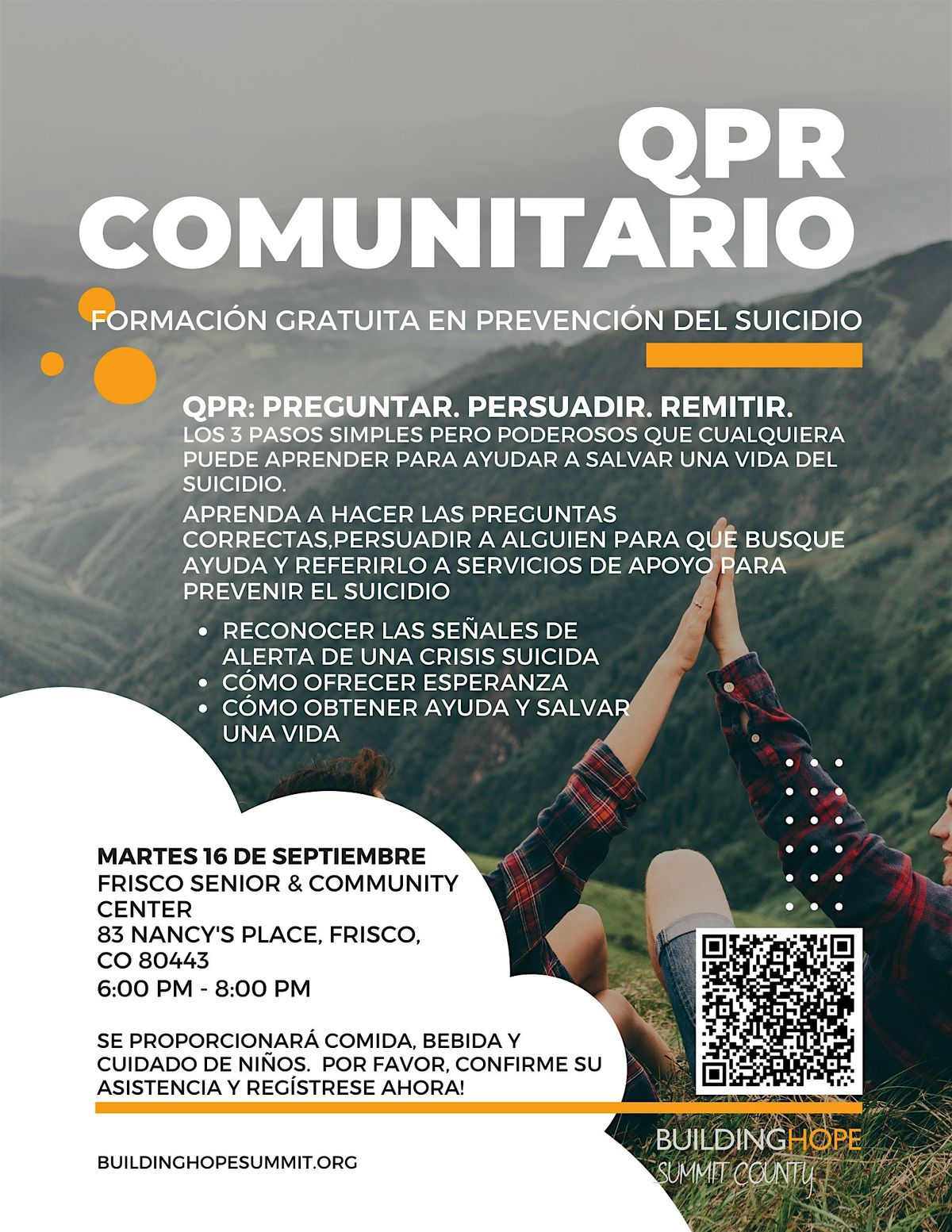 QPR Comunitario(Preguntar, Persuadir, Remitir), 16 September | Event in Frisco | AllEvents
