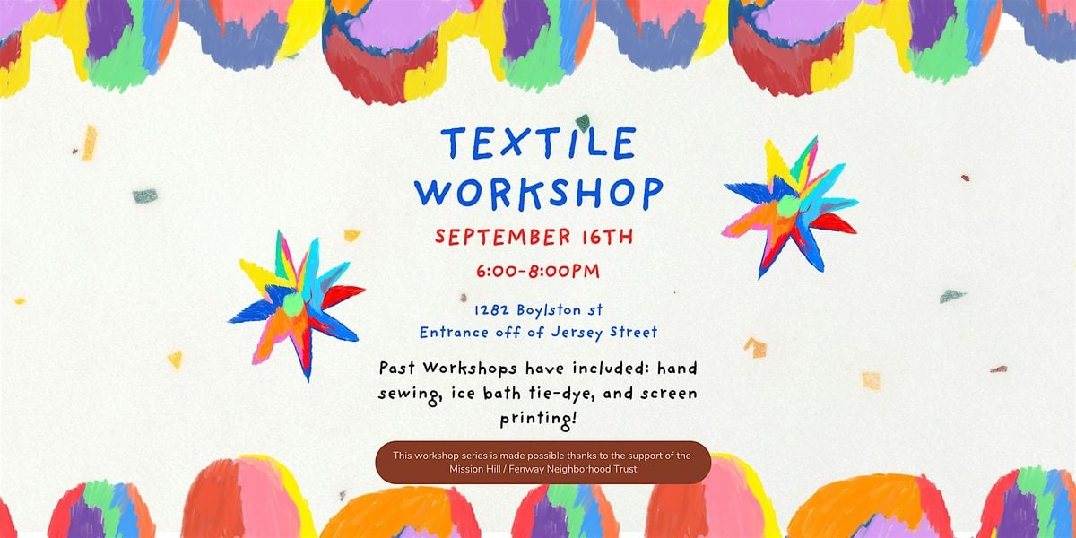 Textile Workshop, 16 September | Event in Boston | AllEvents