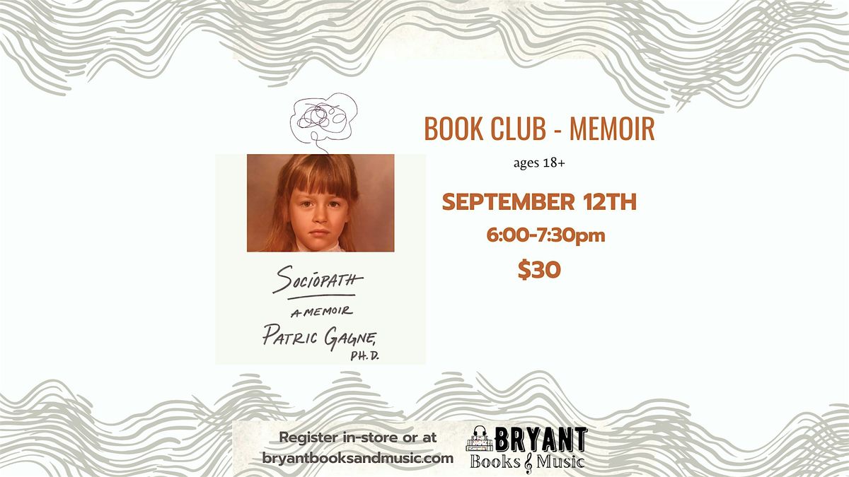 Sociopath: A Memoir Book Club, 12 September | Event in Hastings | AllEvents