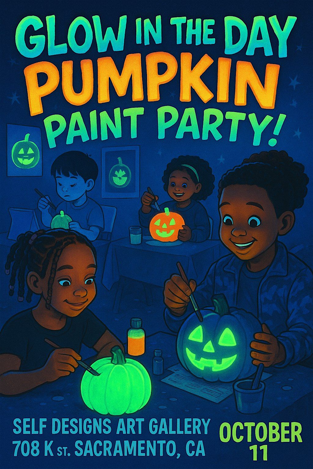 SECOND SATURDAY/GLOW IN THE DAY PUMPKIN PAINT PARTY W/STARLA JAE, 11 October | Event in Sacramento | AllEvents