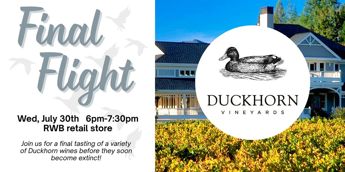 Duckhorn's Final Flight, 30 July | Event in Mentor | AllEvents