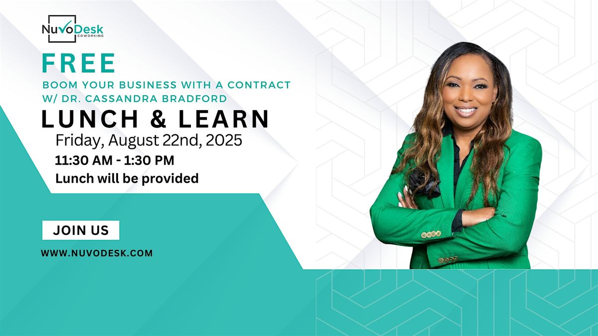 Boom your business with a Contract  w/ Dr. Cassandra Bradford, 22 August | Event in Arlington | AllEvents